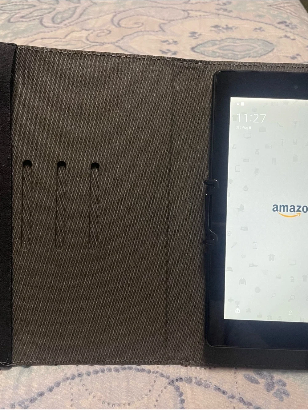 Amazon Black Tablet with Gray Folio Case